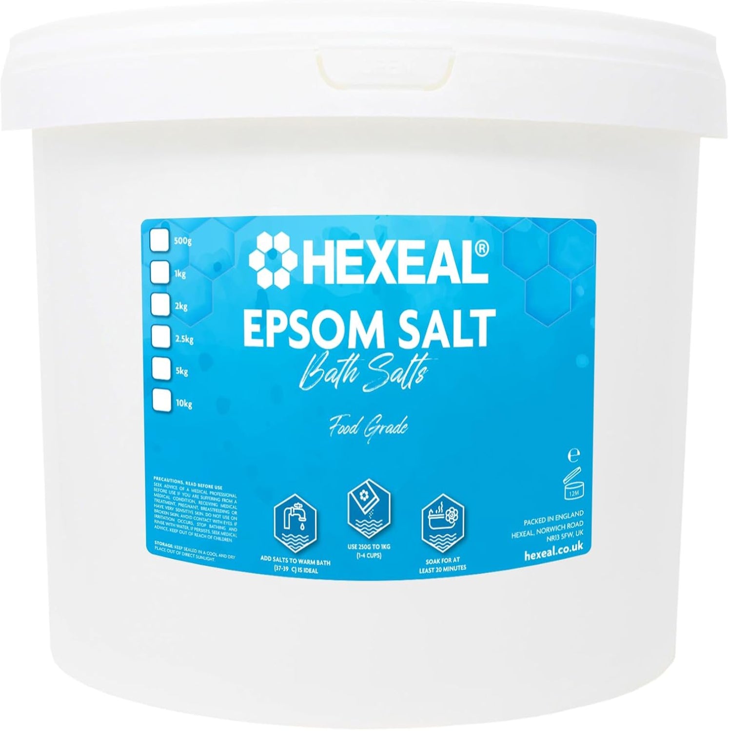 Hexeal Epsom Salt 10kg – Food Grade Magnesium Sulphate