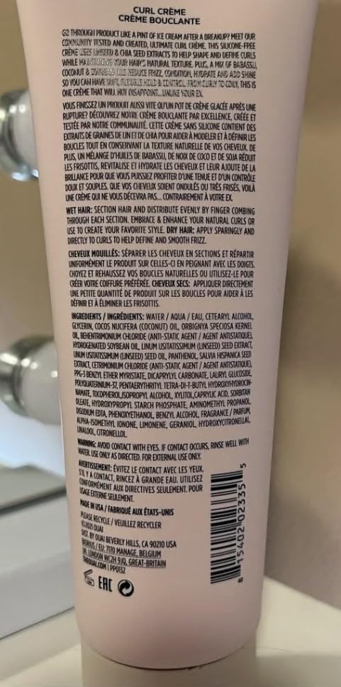 OUAI Curl Cream - Curl Defining Cream for Hydrated, Shiny Curls | 236ml