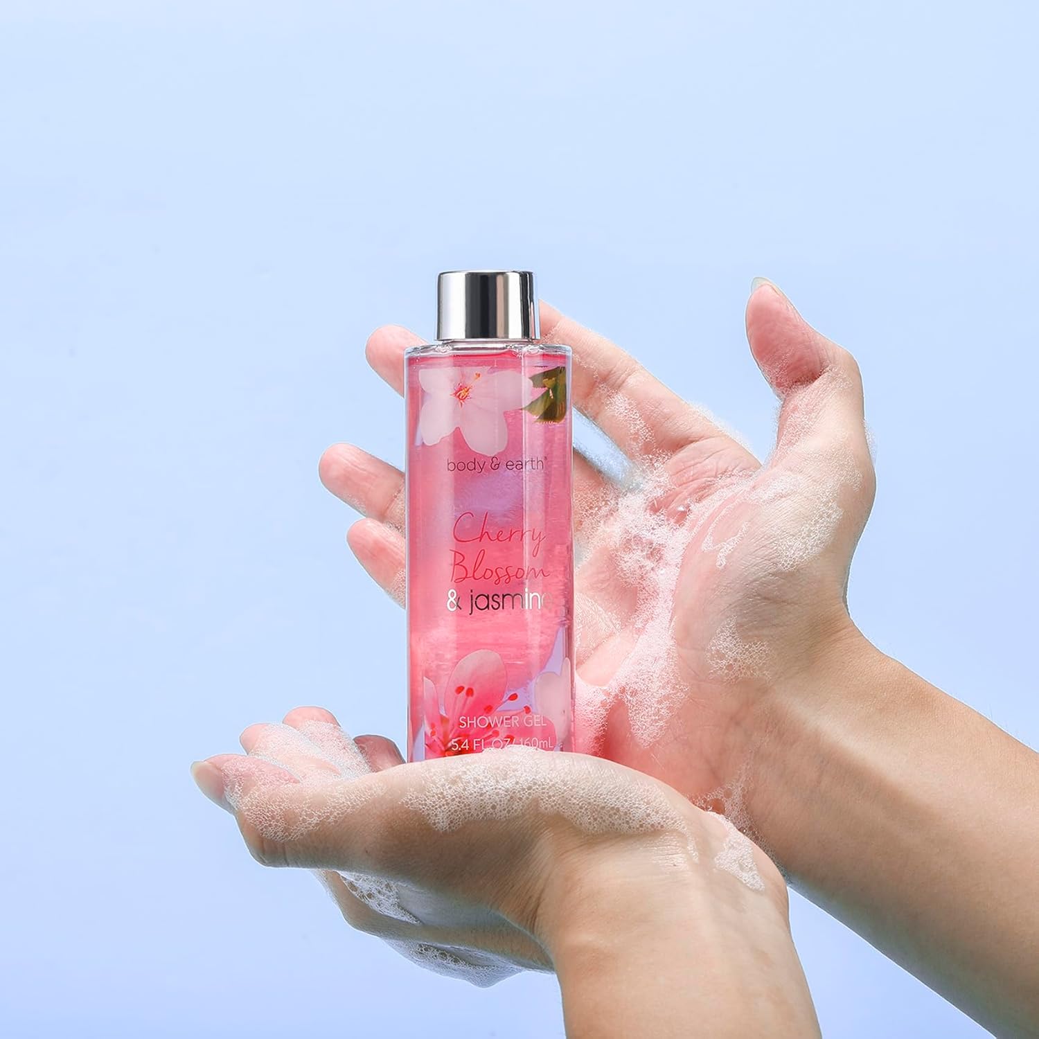 BODY & EARTH Cherry Blossom & Jasmine Spa Gift Set - 8 Piece Pamper Collection