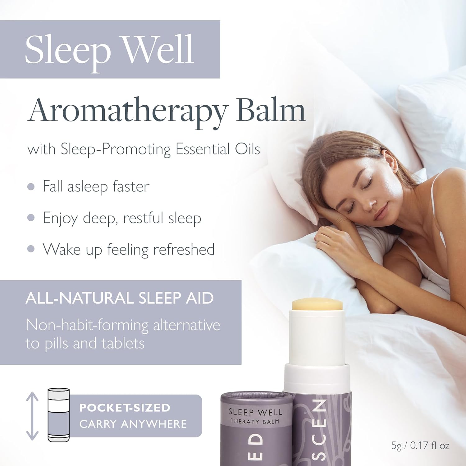 Scentered Sleep Well Aromatherapy Balm Stick – Lavender Essential Oil Roll On