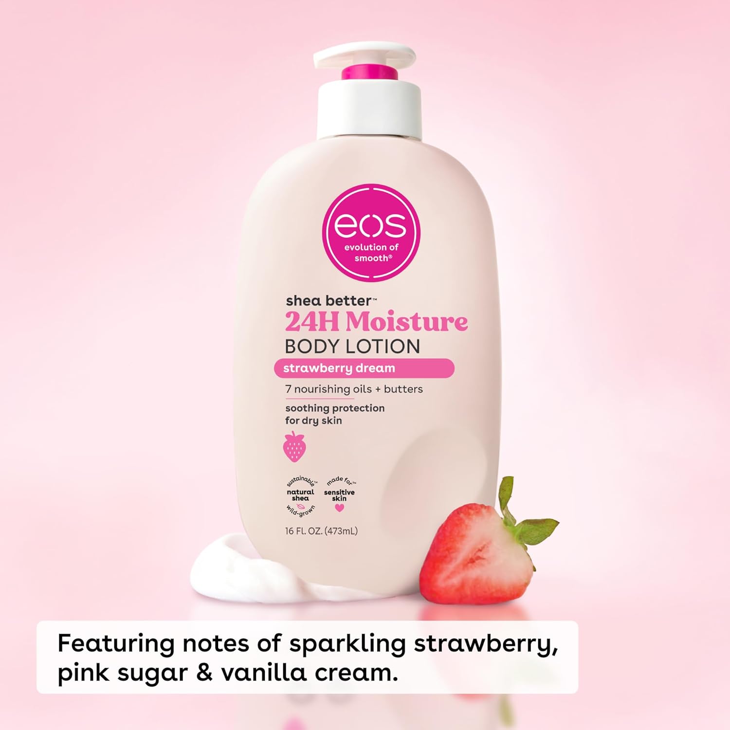 eos Shea Better Body Lotion Strawberry Dream – 24-Hour Moisture