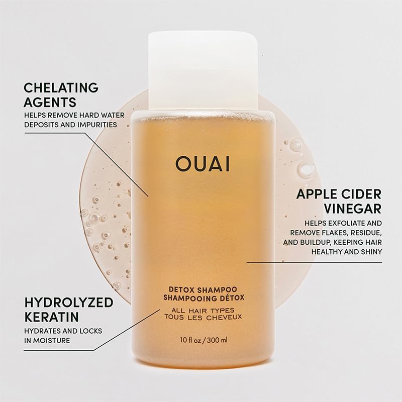 OUAI Detox Shampoo Travel Size - Clarifying Shampoo for Buildup & Hard Water | 89ml
