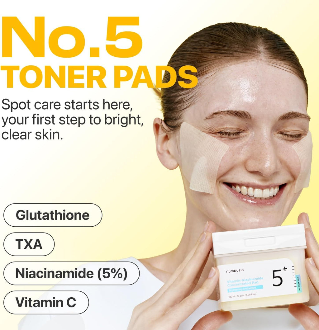 numbuzin No.5 Vitamin-Niacinamide Concentrated Toner Pads, 70 Pads