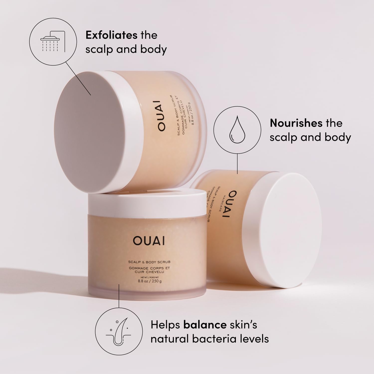 OUAI Scalp & Body Scrub - Melrose Place - Sugar & Coconut Oil Exfoliator | 250g