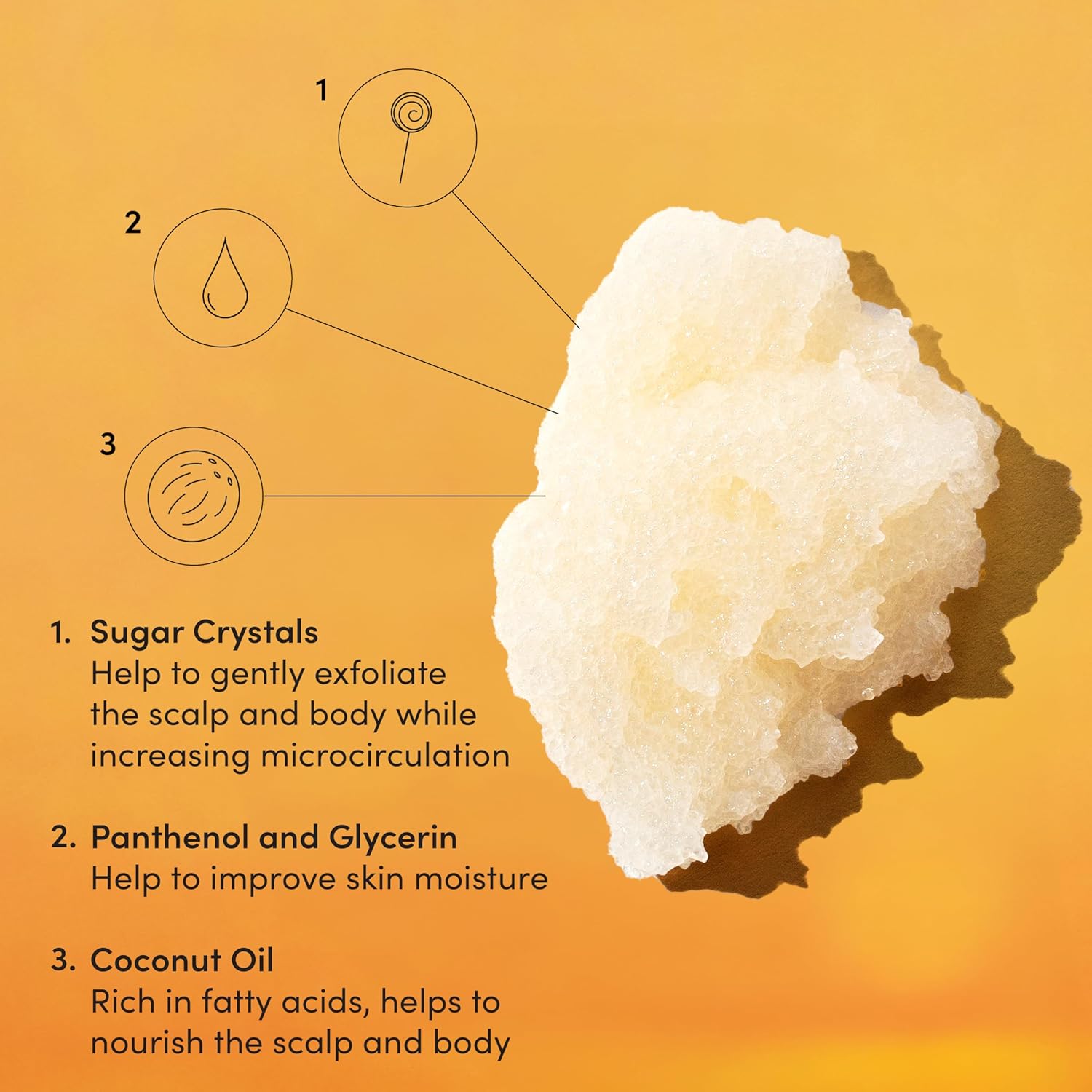 OUAI Scalp & Body Scrub, St. Barts - Coconut Oil Sugar Scrub & Scalp Exfoliator | 8.8oz