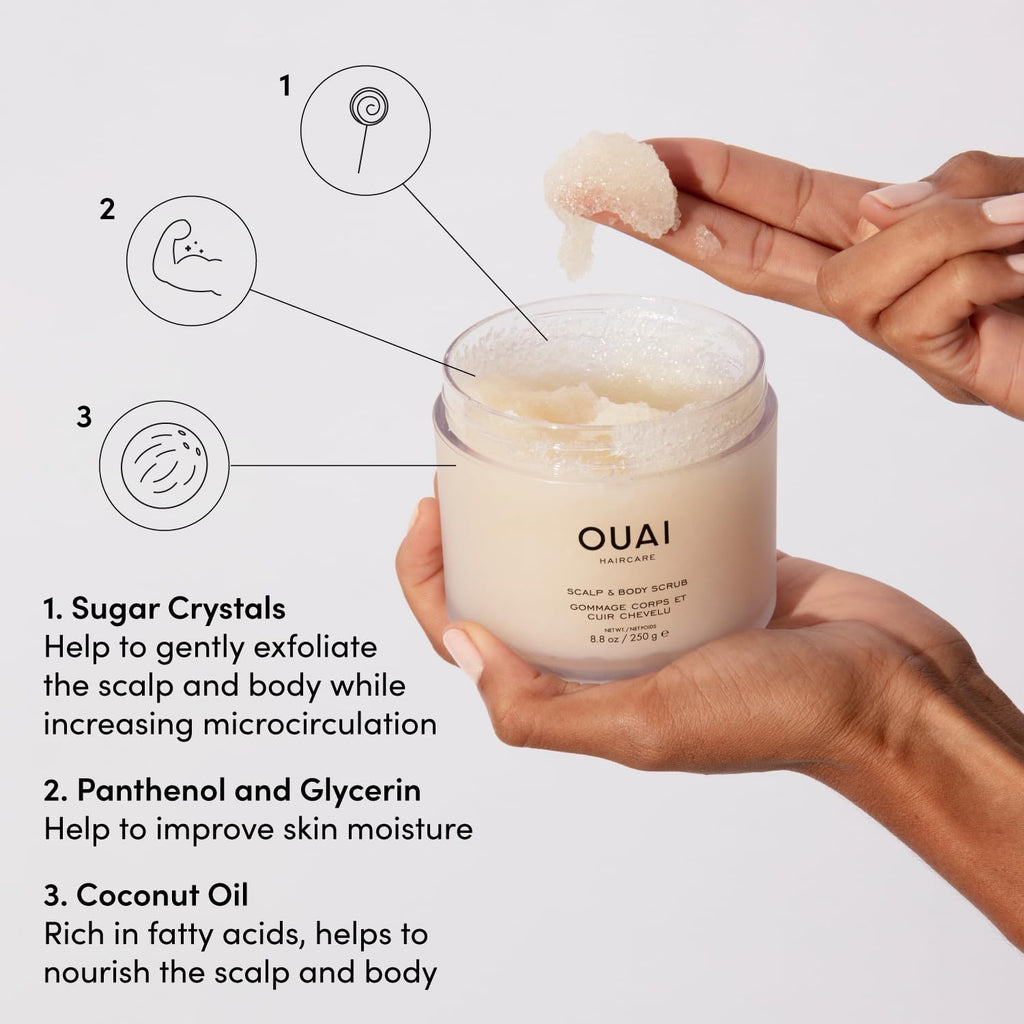 OUAI Scalp & Body Scrub - Melrose Place - Sugar & Coconut Oil Exfoliator | 250g