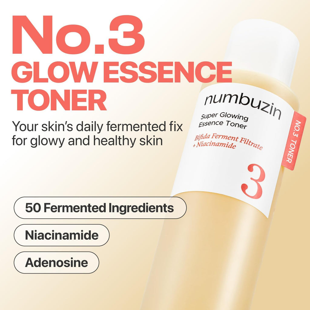 numbuzin No.3 Super Glowing Essence Toner - Radiance & Pore Tightening, 200 mL