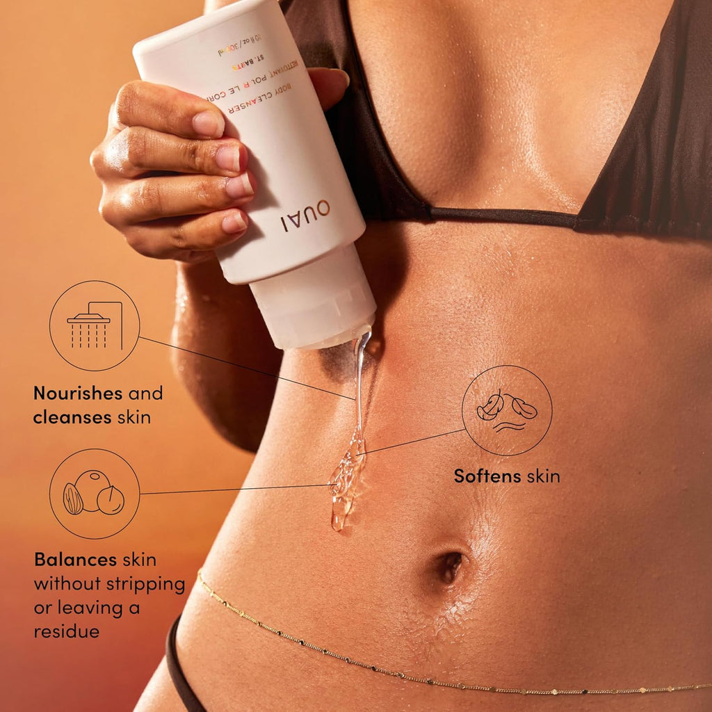 OUAI Body Cleanser, St. Barts - Foaming Body Wash with Jojoba & Rosehip Oil | 300ml