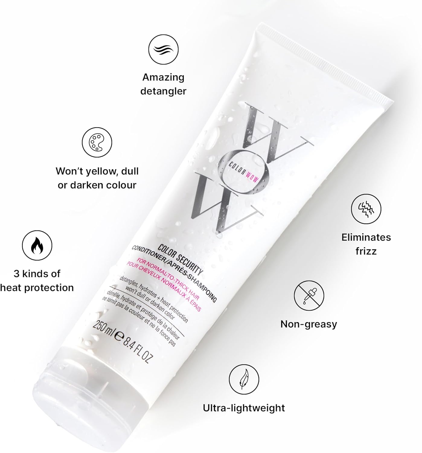 COLOR WOW Color Security Shampoo & Conditioner Duo for Normal to Thick Hair, 2 x 250 mL