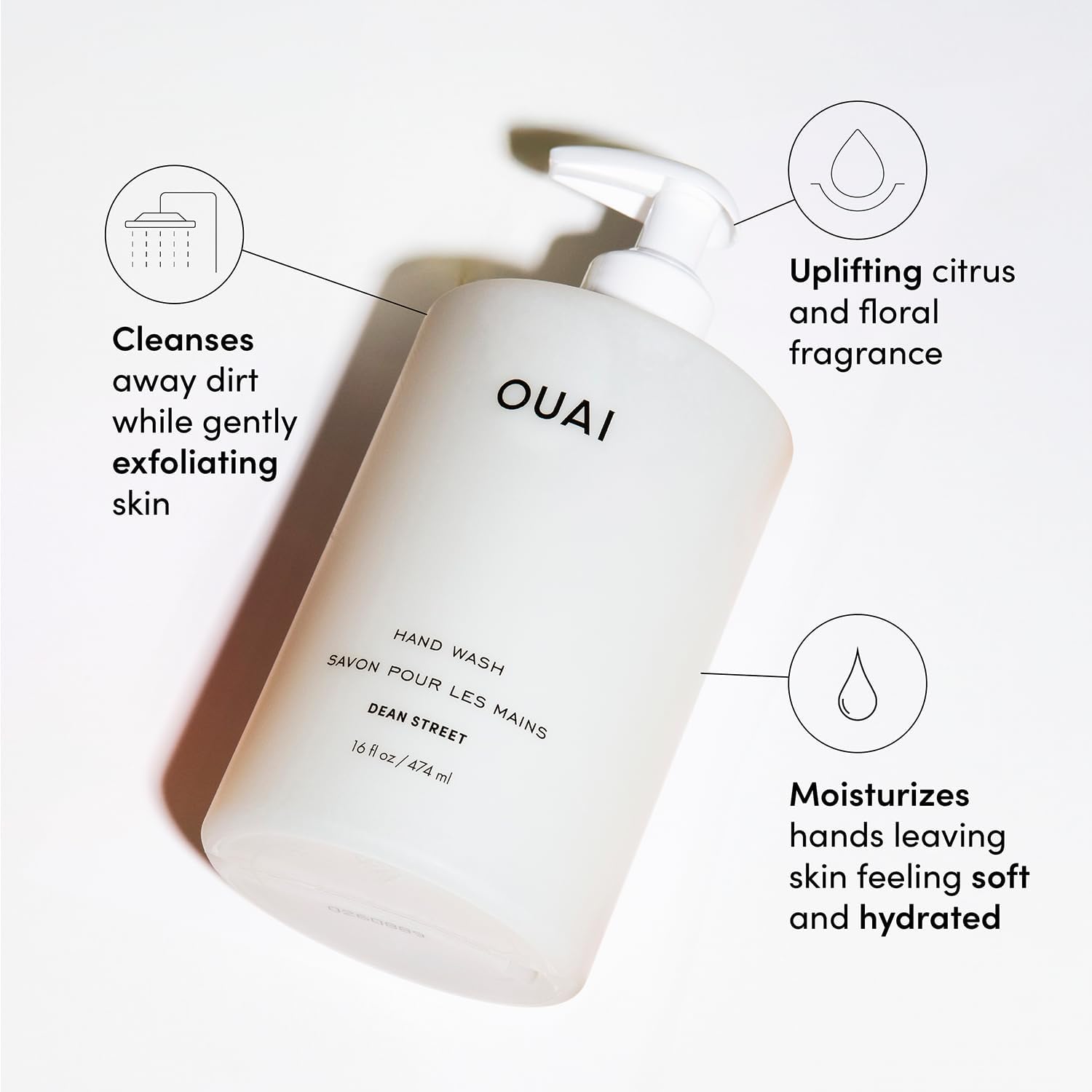 OUAI Hand Wash - Nourishing Liquid Hand Soap with Jojoba & Avocado Oil | 474ml