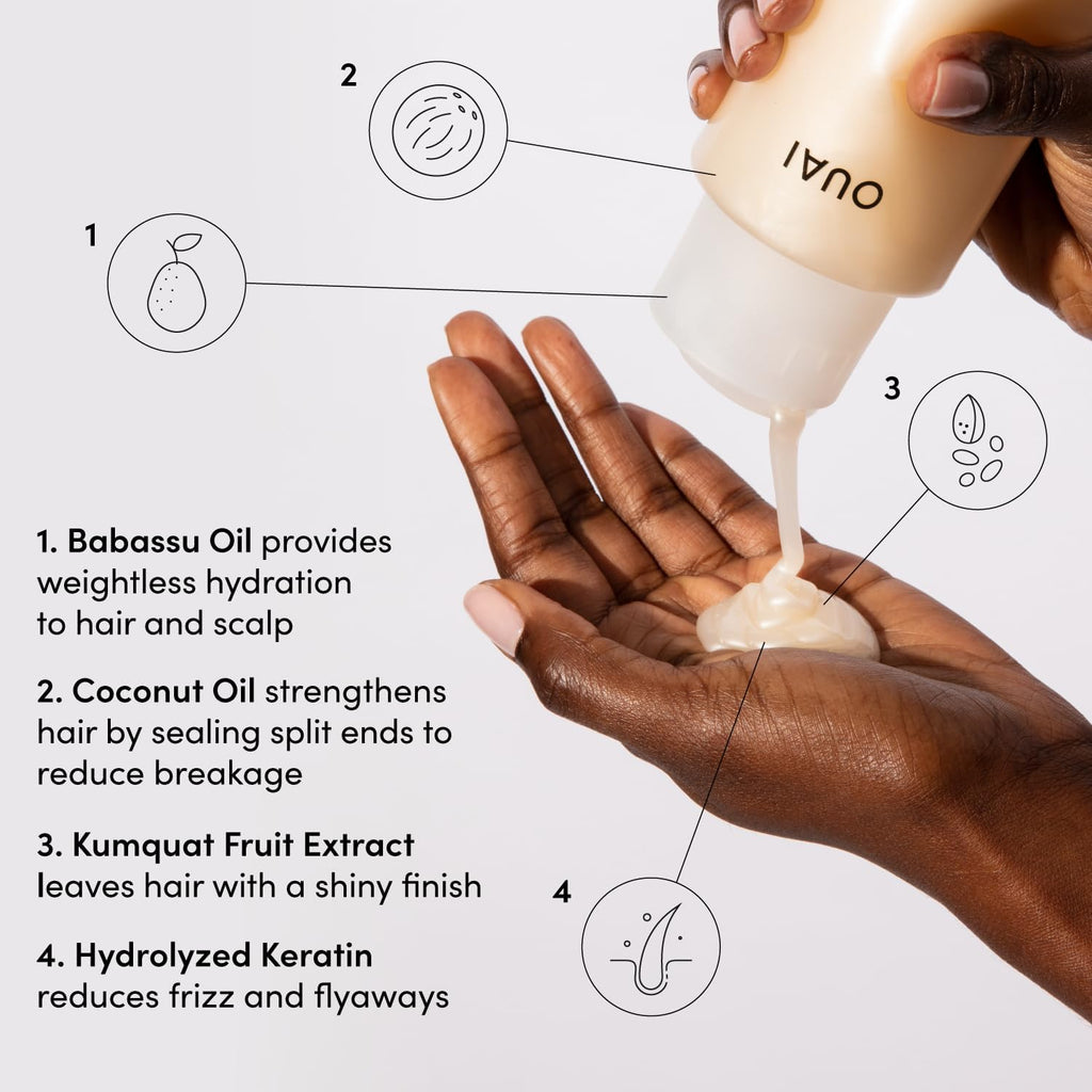 OUAI Medium Shampoo + Conditioner Set - Nourishing Hair Care Duo | 300ml Each