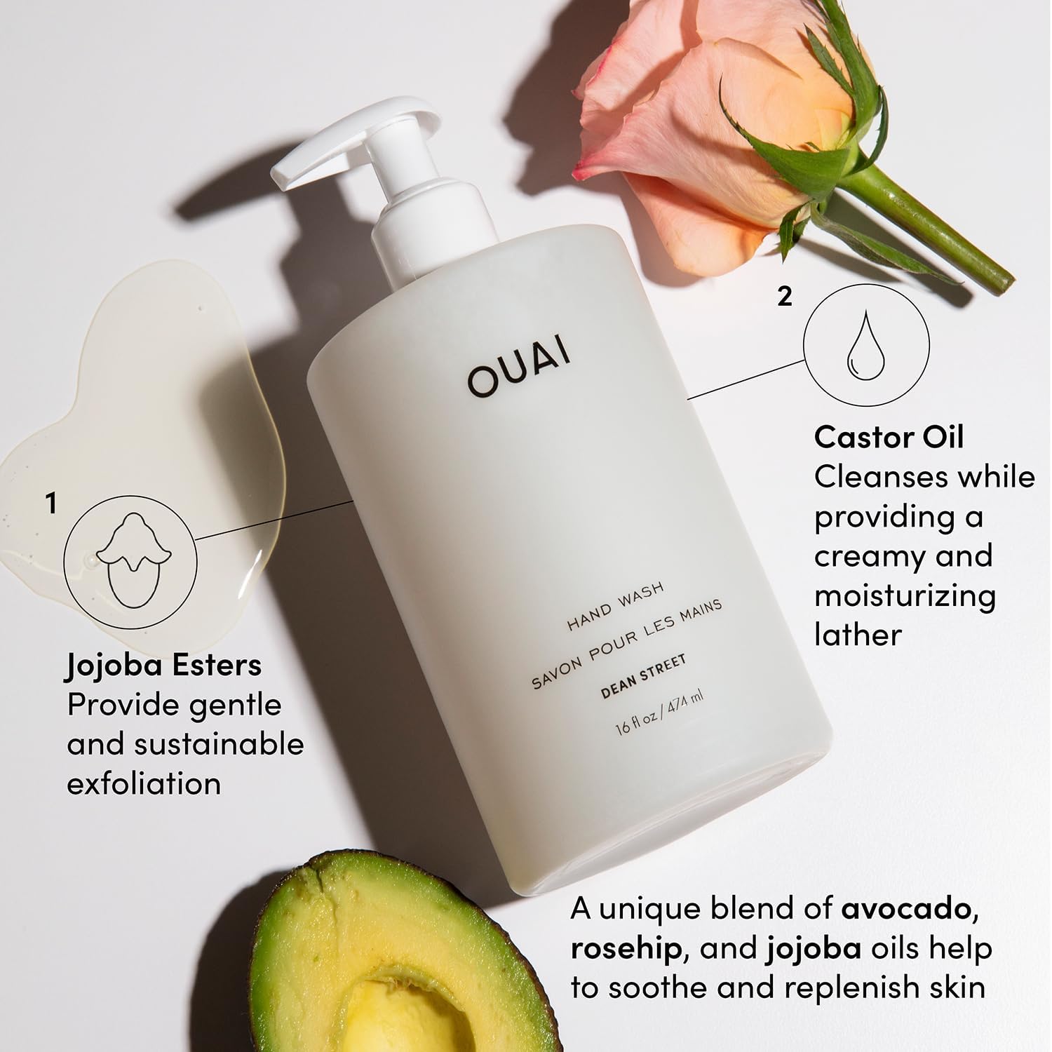 OUAI Hand Wash - Nourishing Liquid Hand Soap with Jojoba & Avocado Oil | 474ml