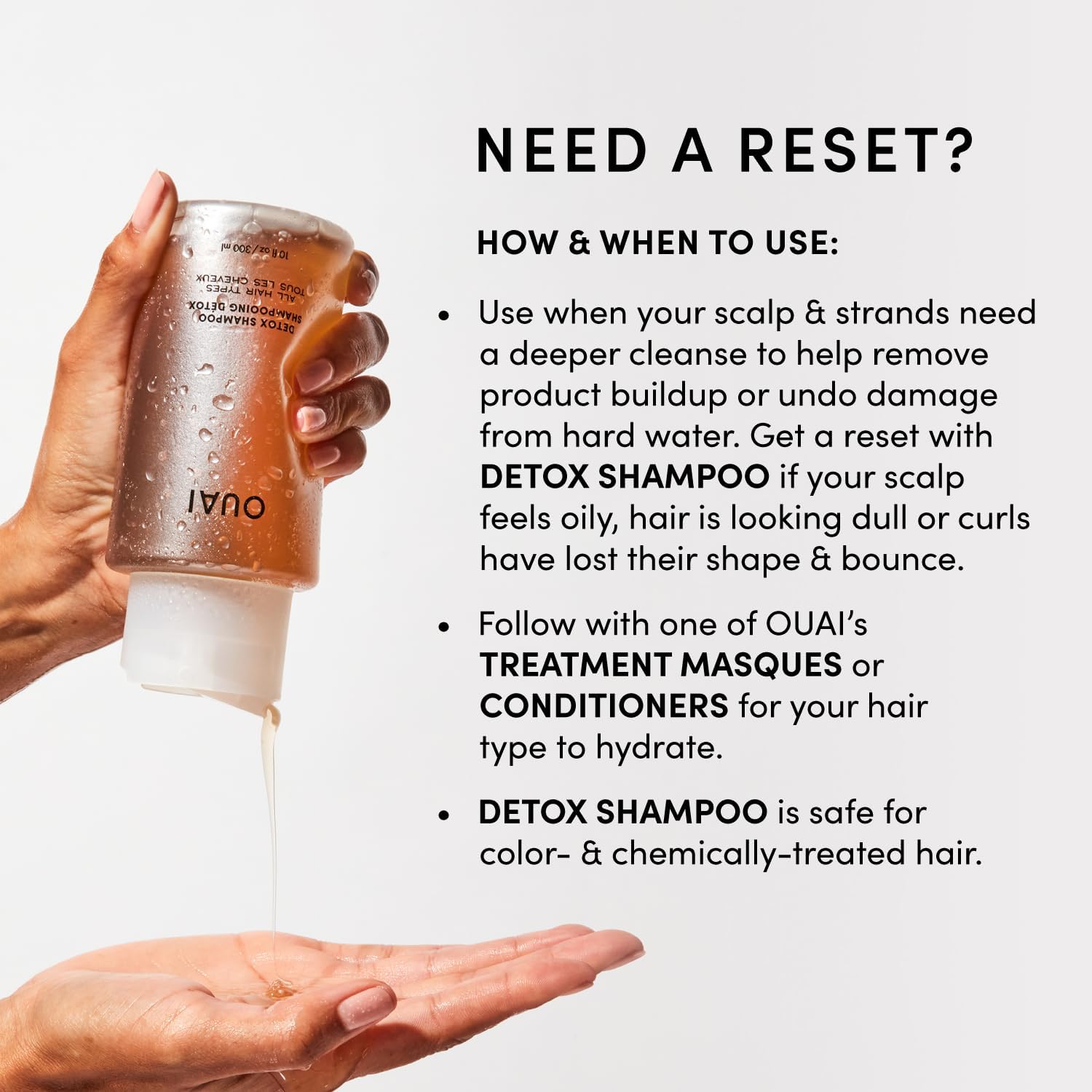 OUAI Detox Shampoo Refill - Clarifying Shampoo for Buildup & Hard Water | 946ml