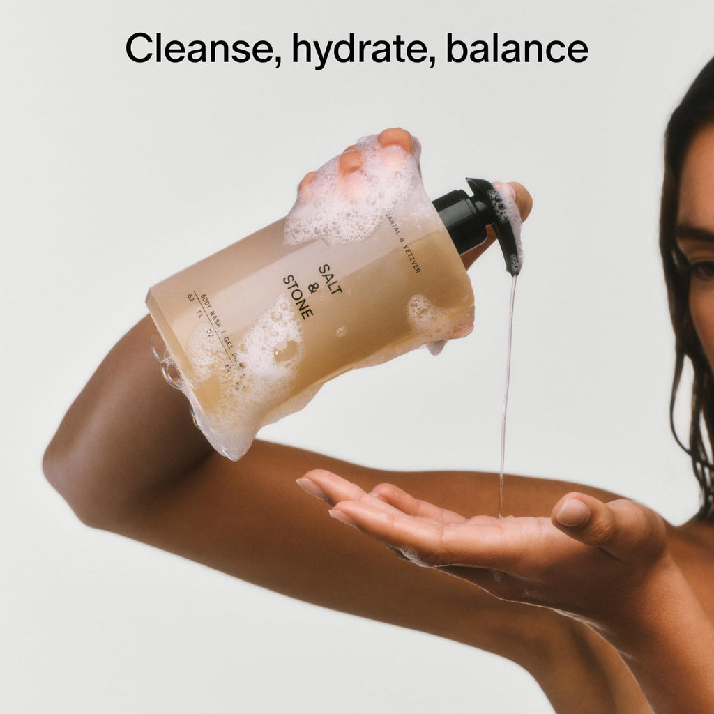 Salt & Stone Body Wash with Antioxidants for Deep Moisture | Bergamot & Hinoki Refill