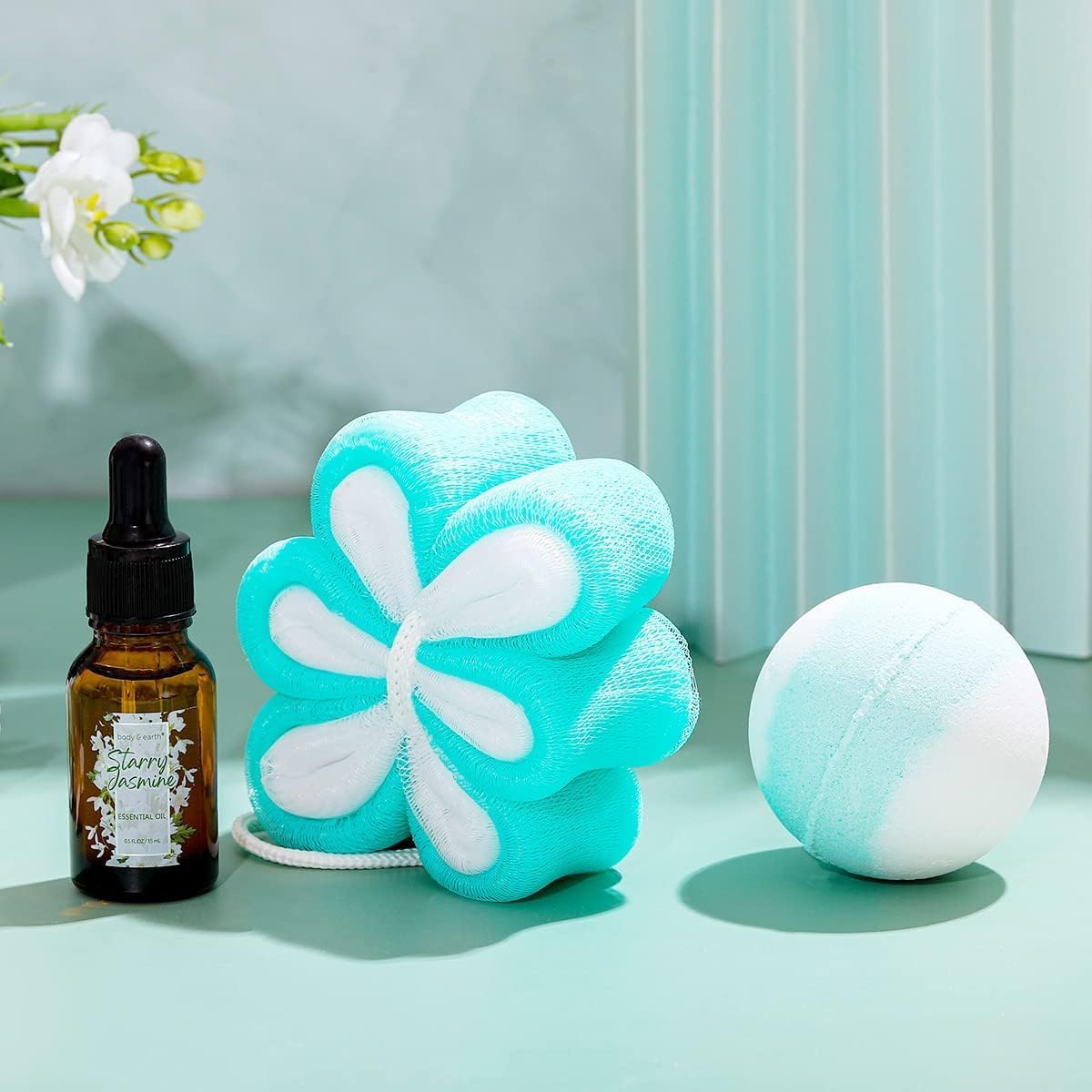 BODY & EARTH Jasmine Spa Gift Set - 11 Piece Bath & Body Collection