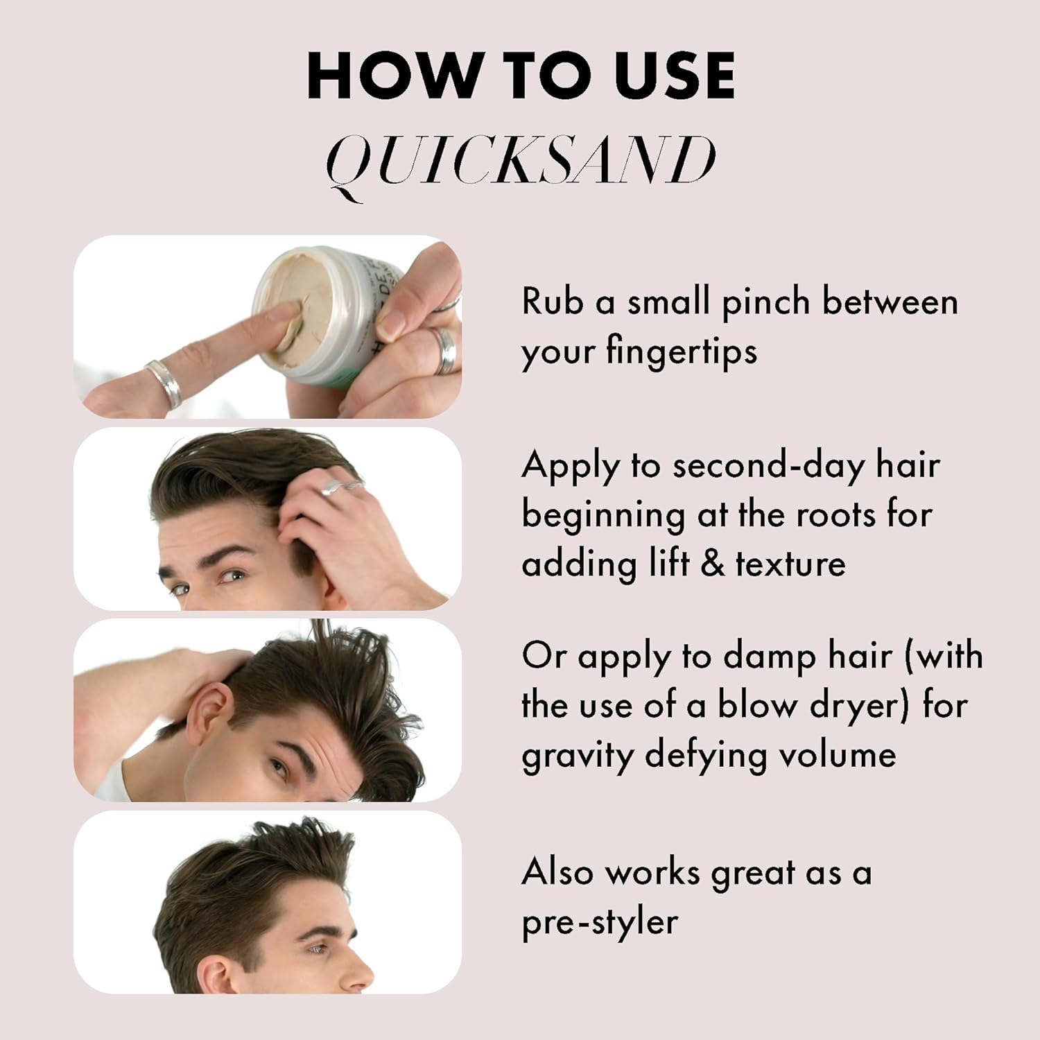 Hanz de Fuko Quicksand – Premium Men's Hair Styling Wax & Dry Shampoo Combo – 56g