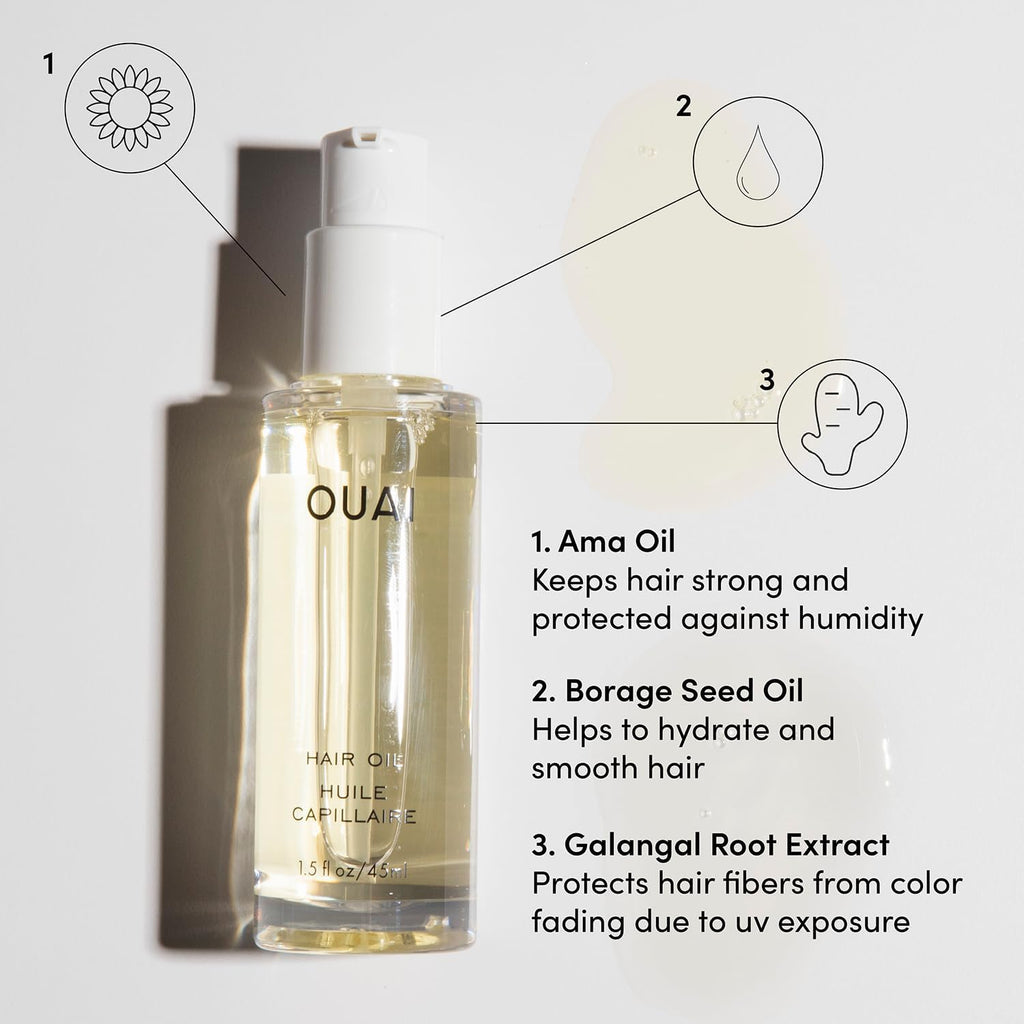 OUAI Hair Oil - Heat Protectant Oil for Frizz Control & Shine | 45ml