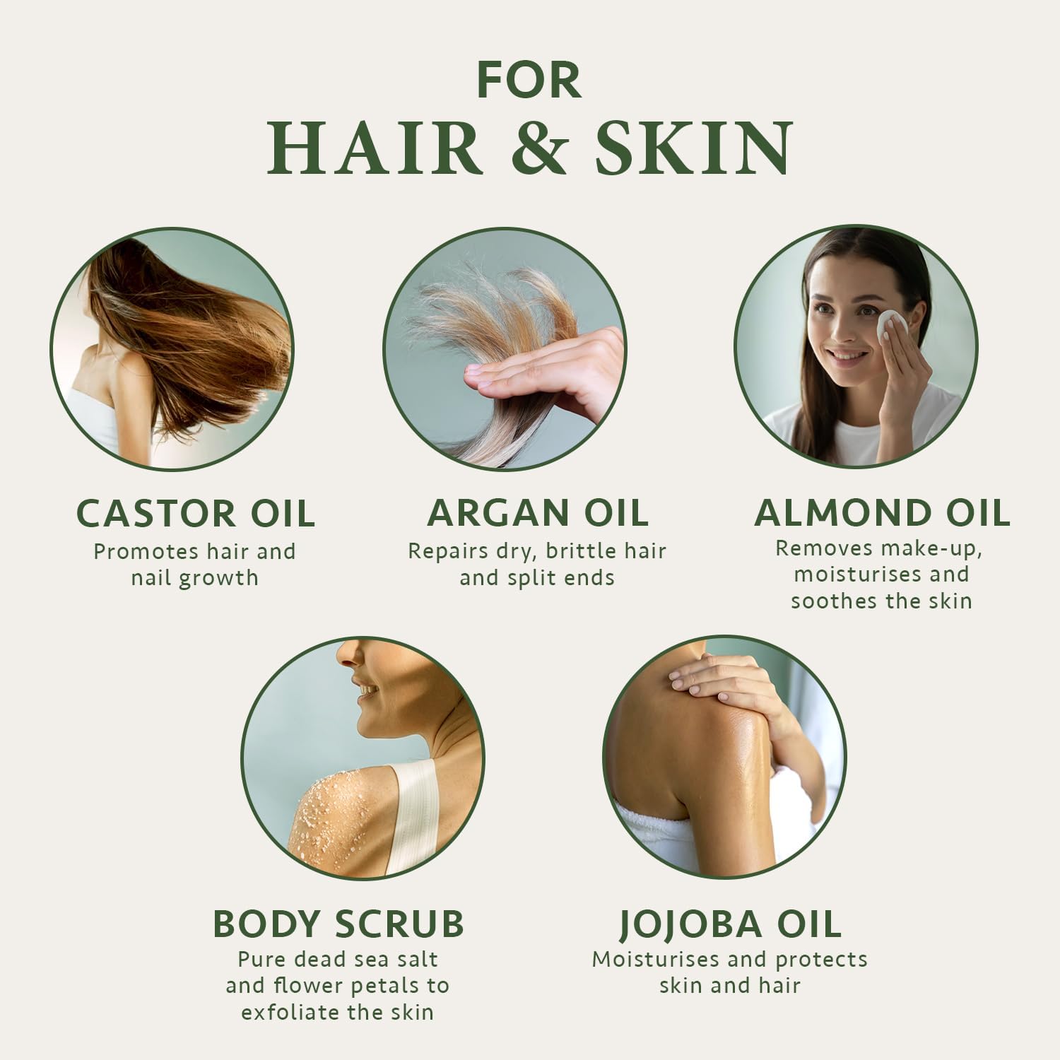 Satin Naturel Luxury Gift Set - 5 Organic Oils & Body Scrub