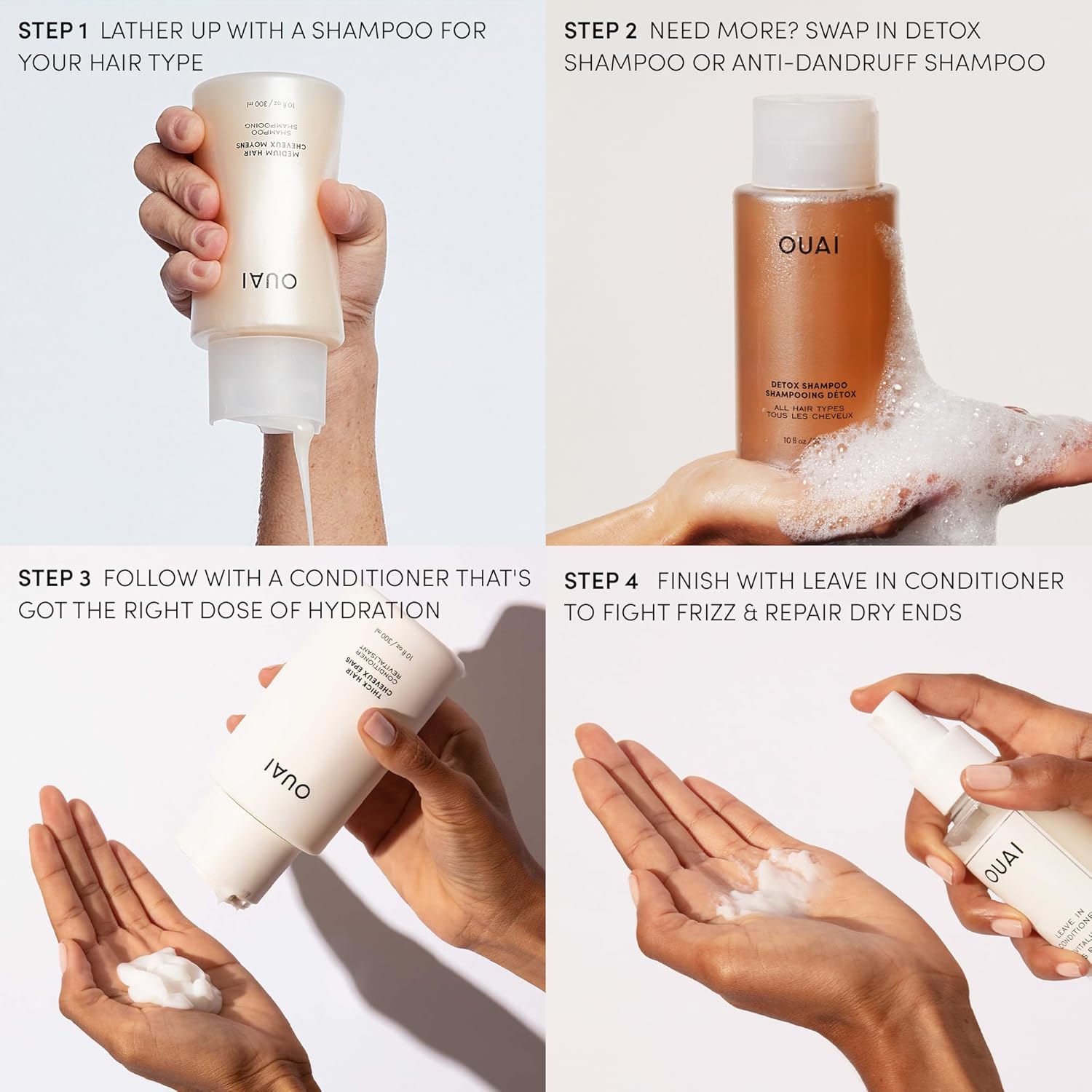 OUAI Leave In Conditioner & Heat Protectant Spray - Prime & Detangle | 140ml