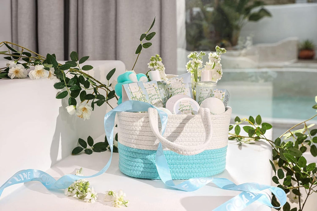 BODY & EARTH Jasmine Spa Gift Set - 11 Piece Bath & Body Collection