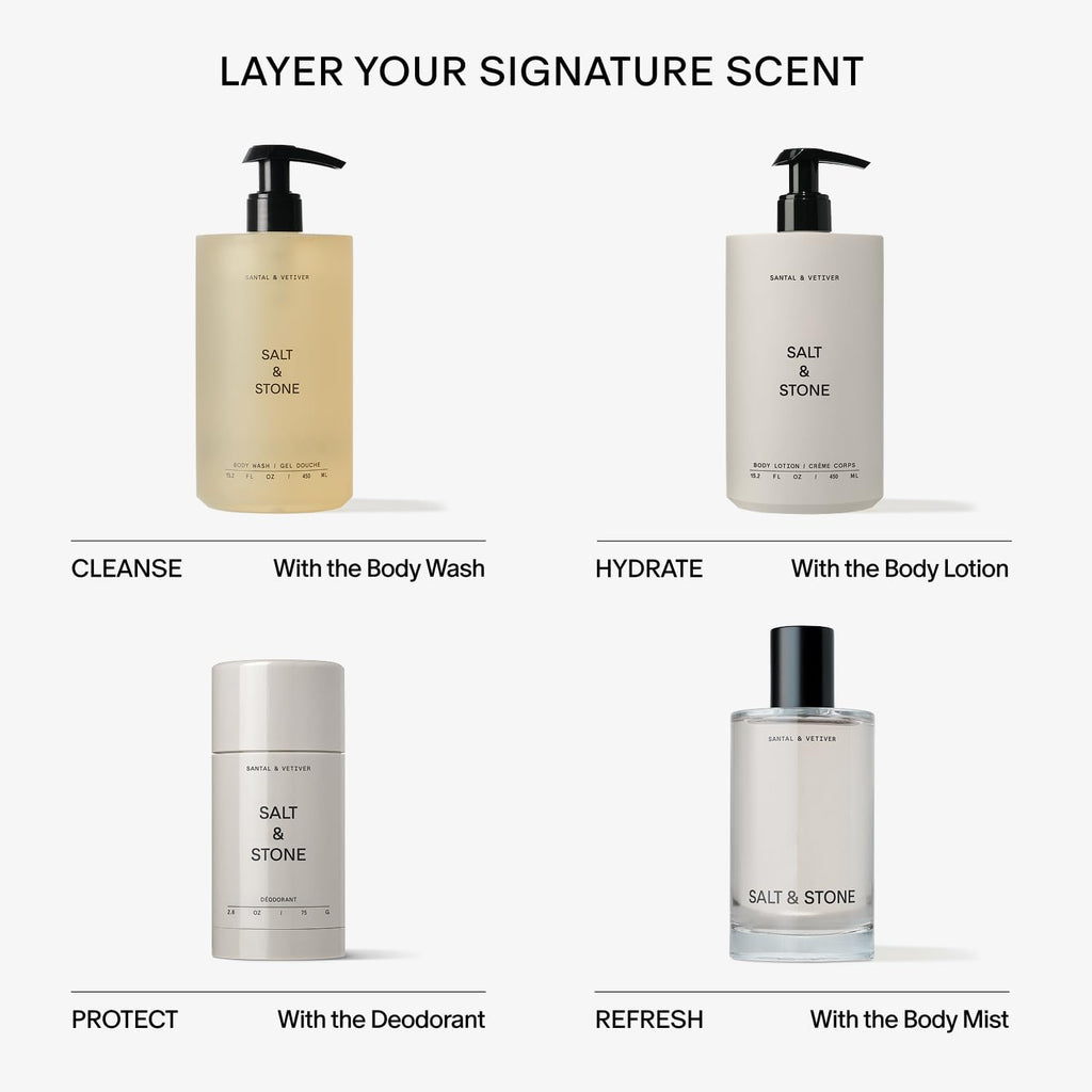 Salt & Stone Body Wash with Antioxidants for Deep Moisture | Sandalwood & Vetiver Refill