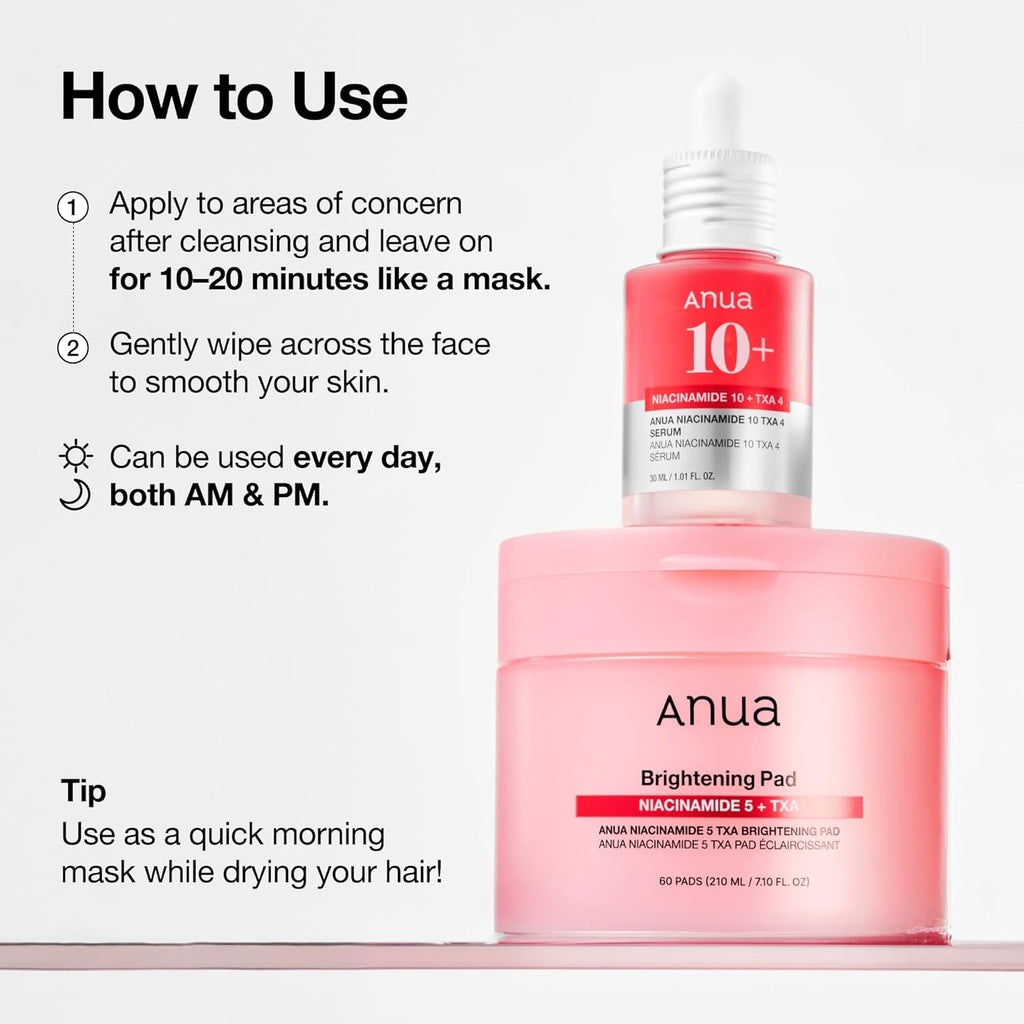 ANUA Niacinamide 5 TXA Toner Pads - Even Skin Tone & Radiance, 60 Pads