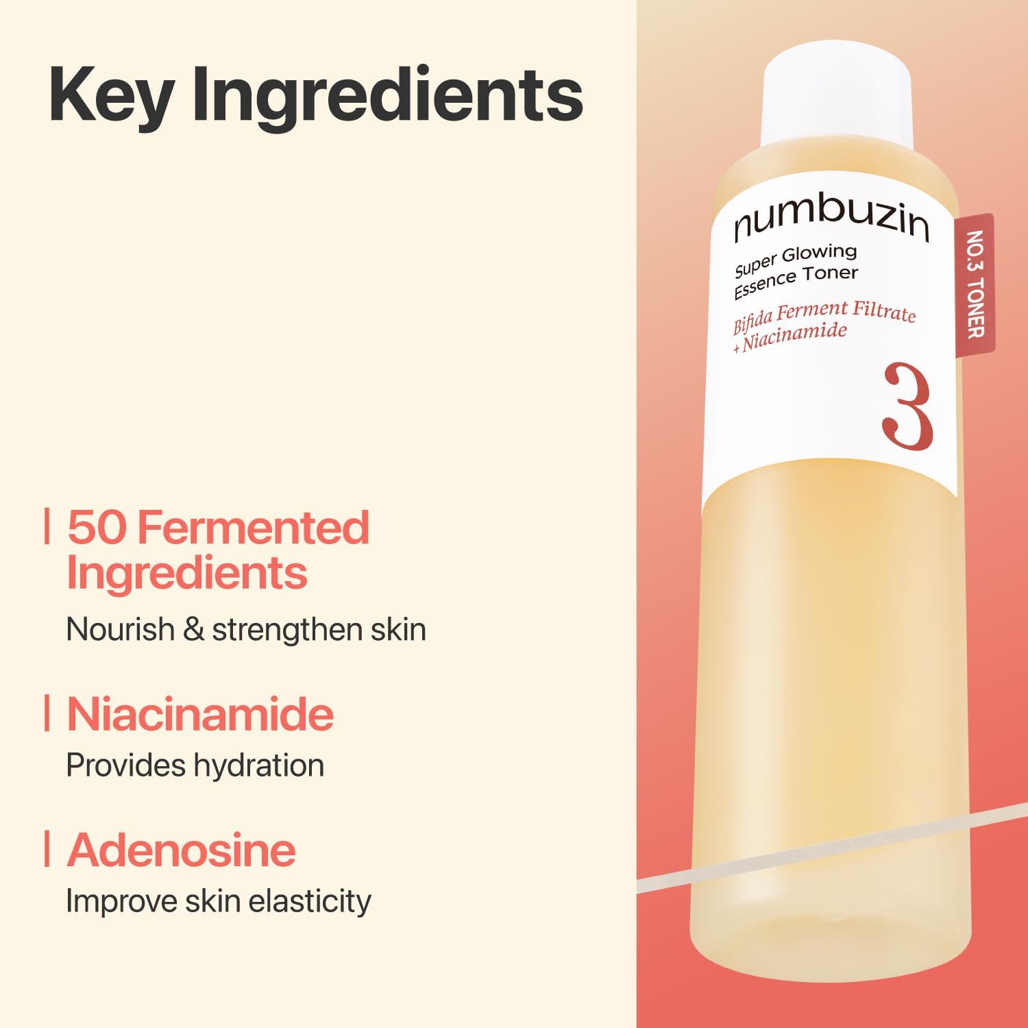 numbuzin No.3 Super Glowing Essence Toner - Radiance & Pore Tightening, 200 mL