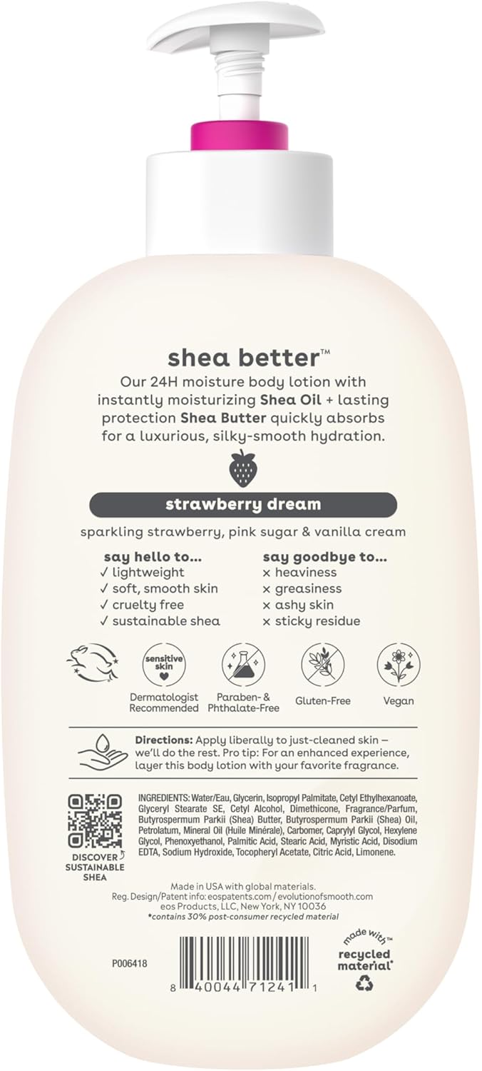 eos Shea Better Body Lotion Strawberry Dream – 24-Hour Moisture