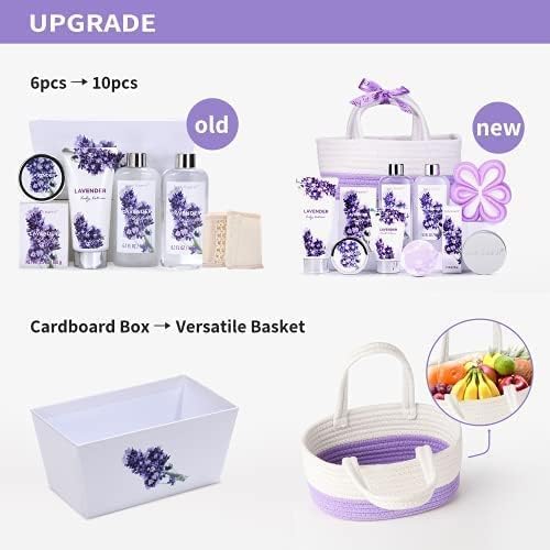 BODY & EARTH Lavender Spa Gift Set - 11 Piece Bath & Body Collection