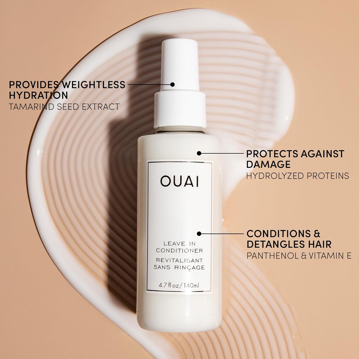 OUAI Leave In Conditioner & Heat Protectant Spray - Prime & Detangle | 140ml
