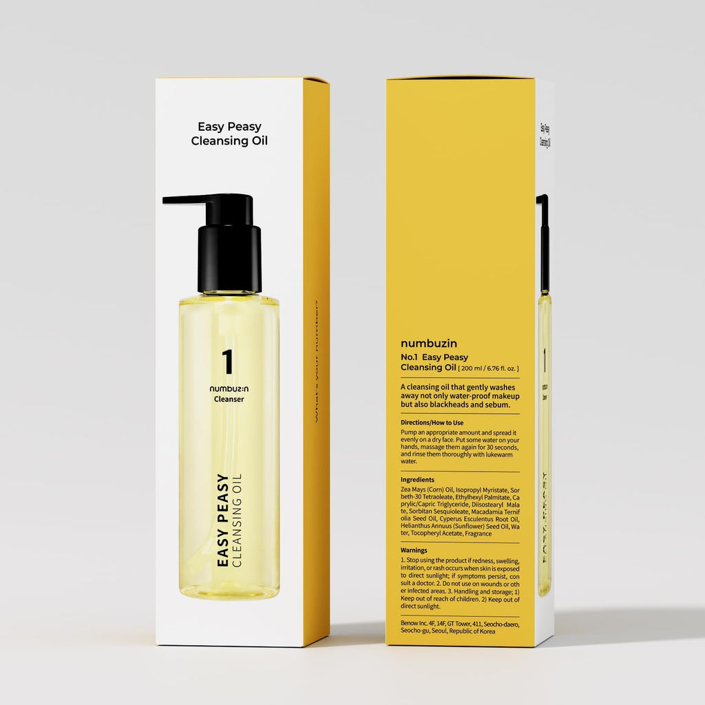 numbuzin No.1 Easy Peasy Cleansing Oil - Makeup Removing Cleanser, 200 mL