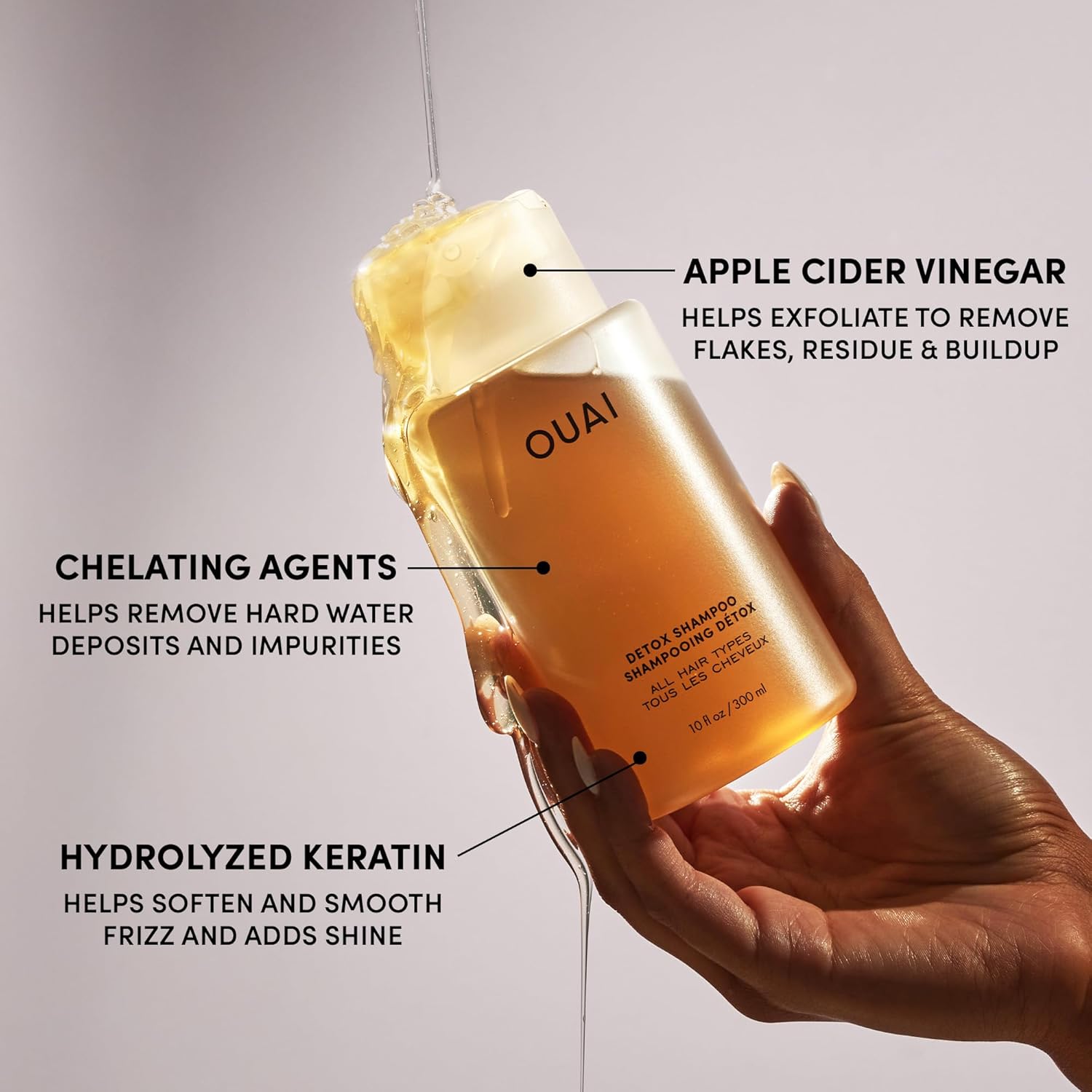OUAI Detox Shampoo Refill - Clarifying Shampoo for Buildup & Hard Water | 946ml