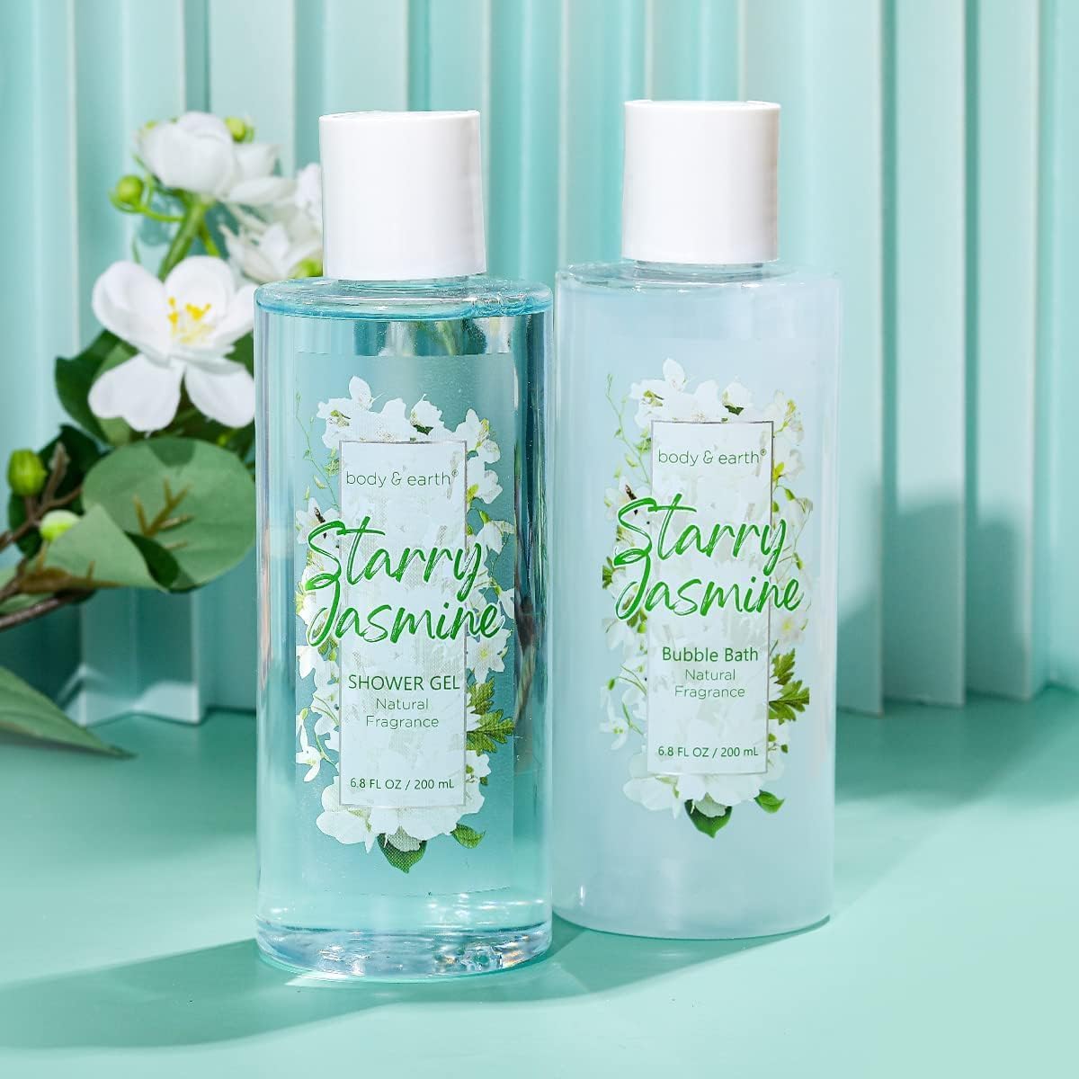 BODY & EARTH Jasmine Spa Gift Set - 11 Piece Bath & Body Collection