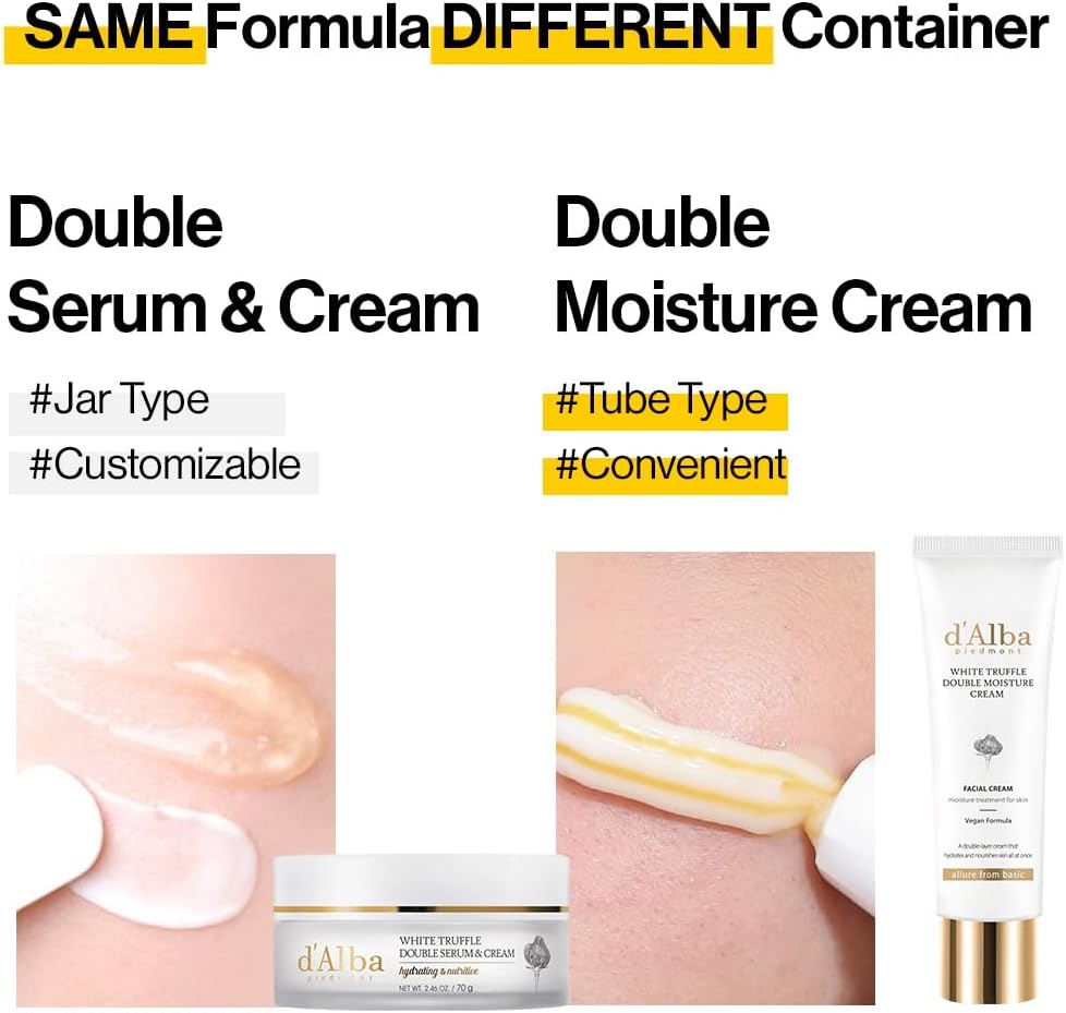 d'Alba White Truffle Double Moisture Cream - Vegan Dual Formula, 60 mL