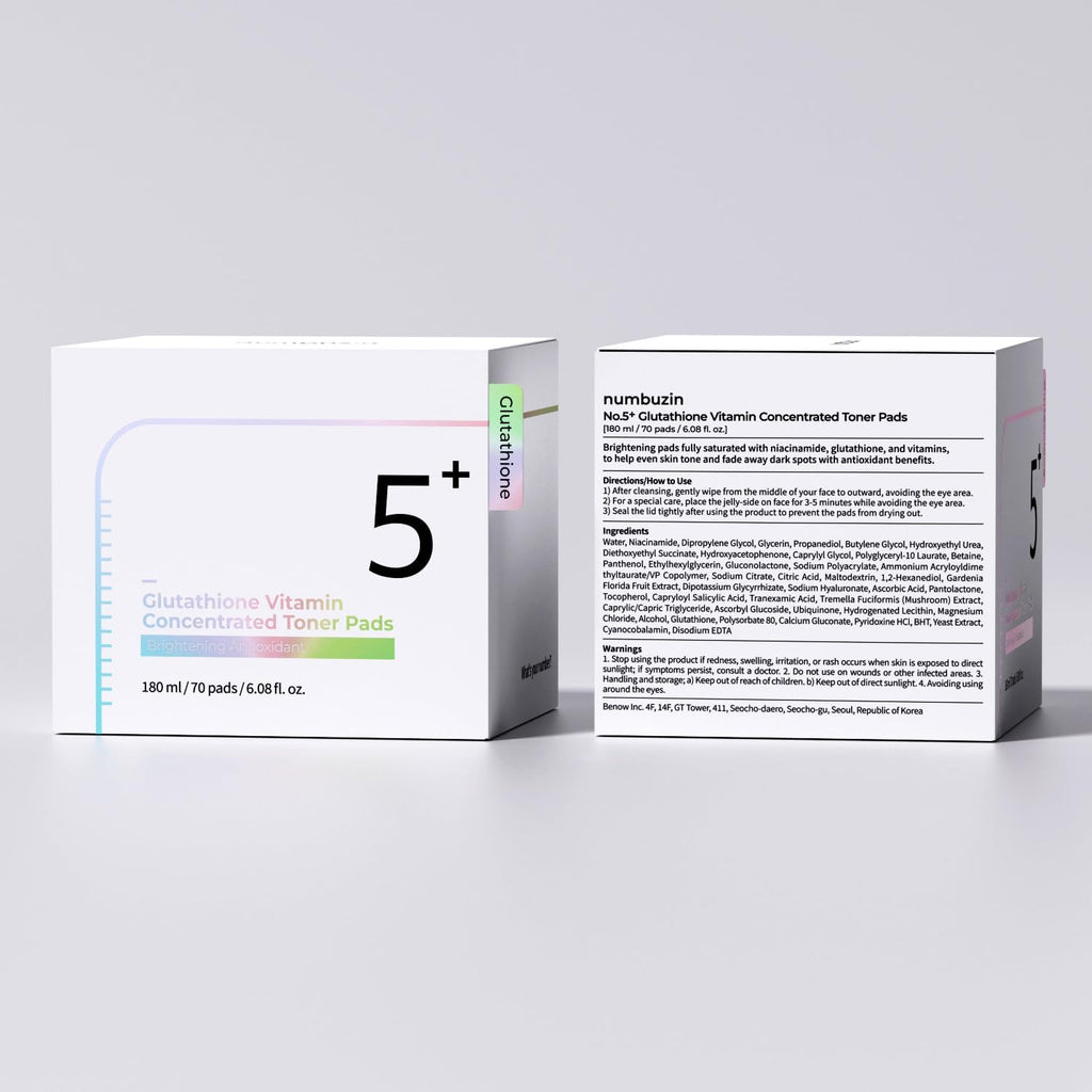 numbuzin No.5 Vitamin-Niacinamide Concentrated Toner Pads, 70 Pads