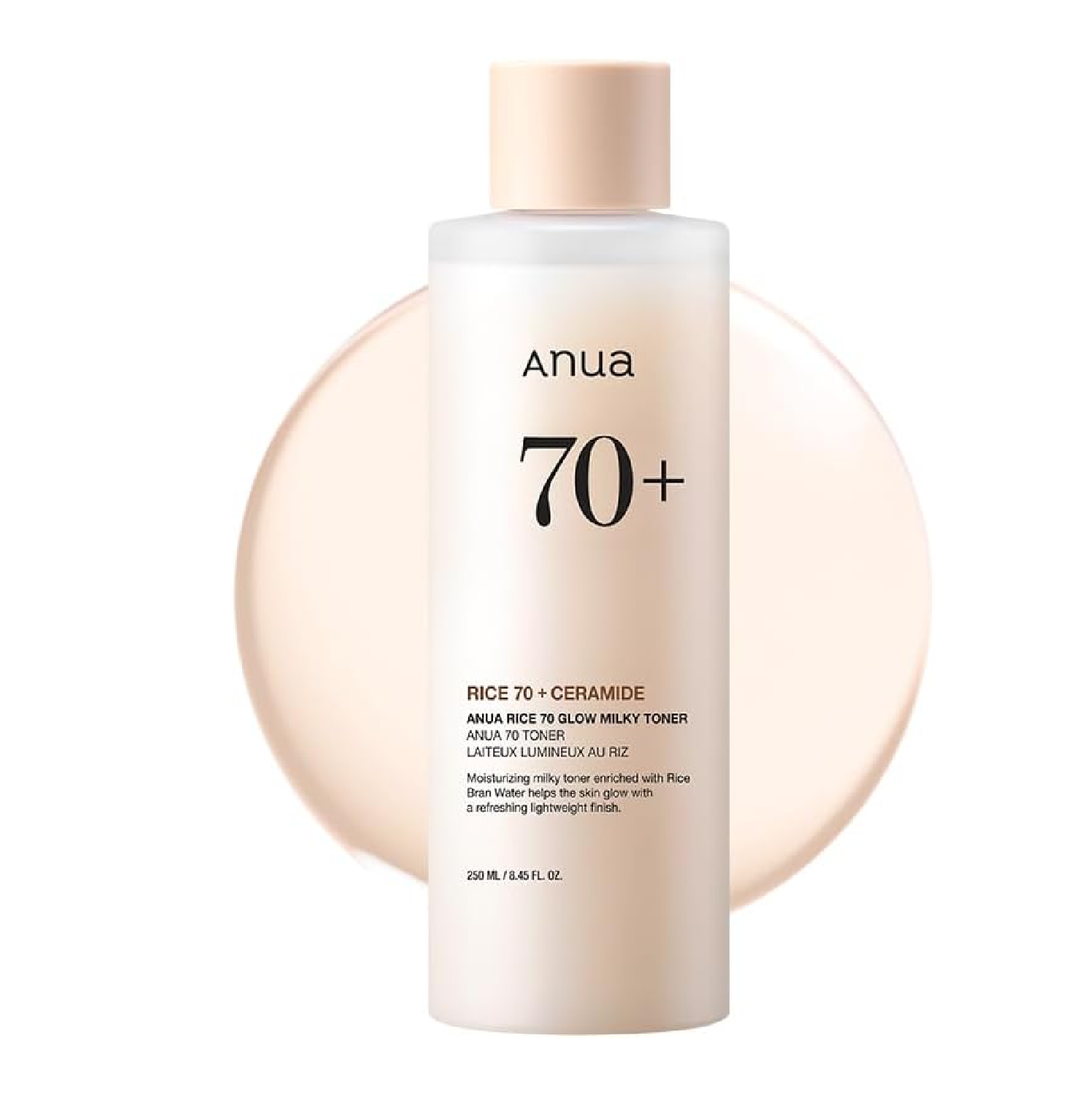 ANUA Rice 70 Glow Milky Toner - Brightening Essence Toner, 250 mL