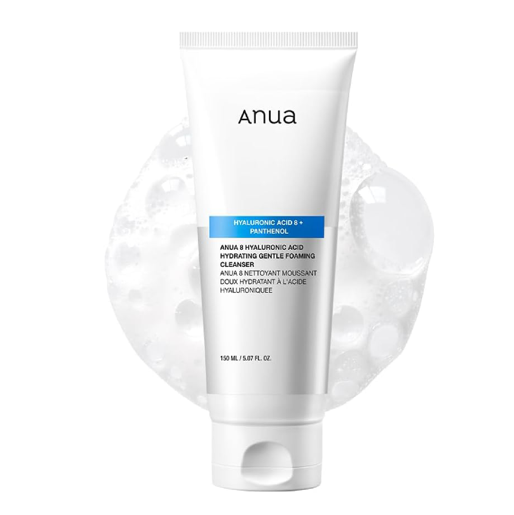 ANUA Hydrating Gentle Foaming Cleanser - Hyaluronic Acid Face Wash, 150 mL