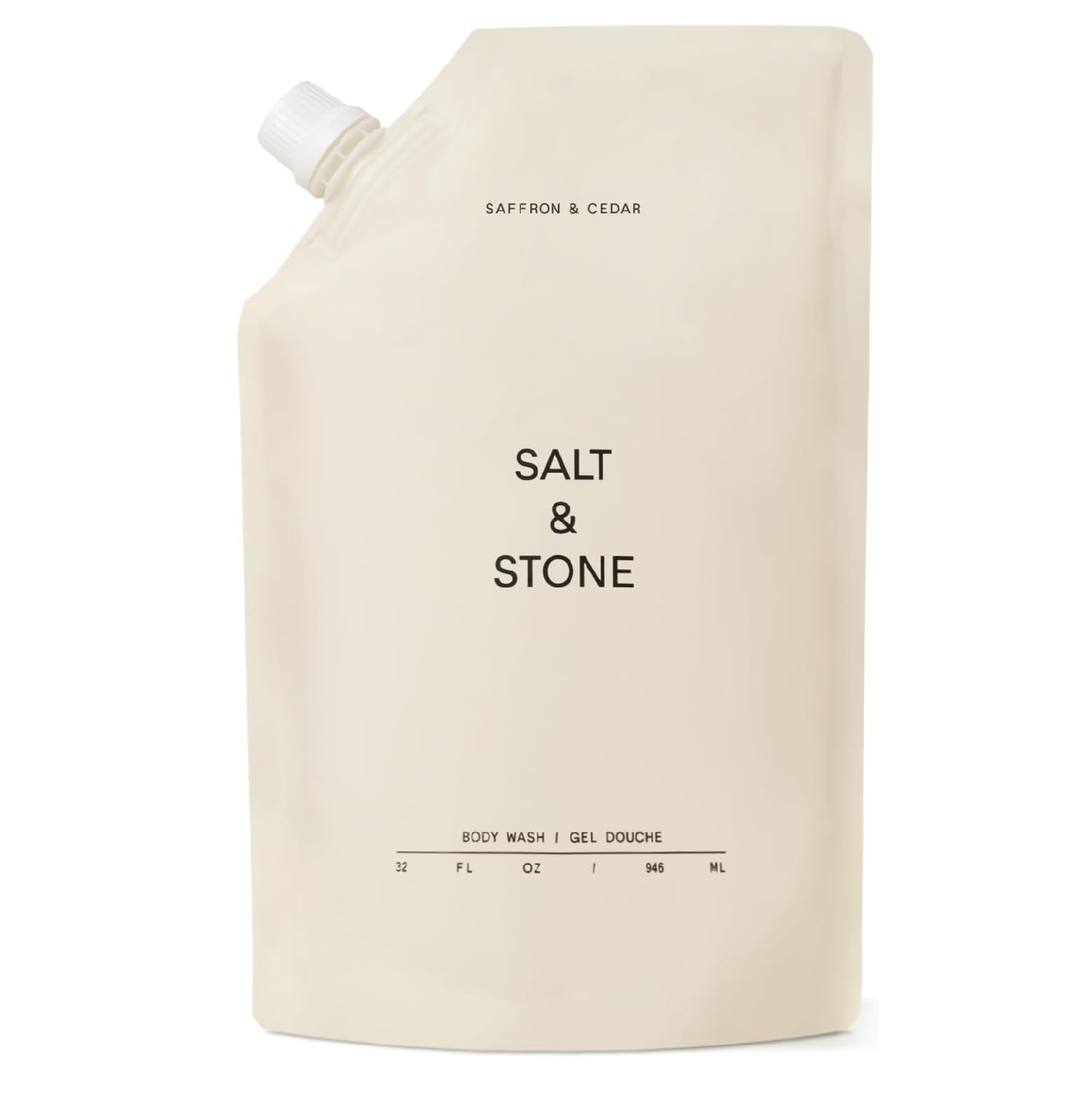 Salt & Stone Body Wash with Antioxidants for Deep Moisture | Saffron and Cedar Refill