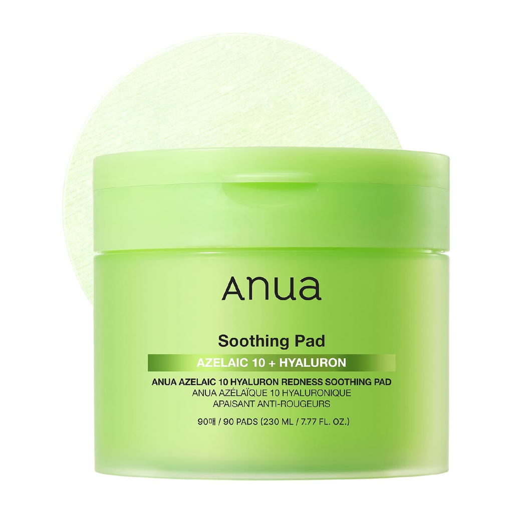ANUA Azelaic 10 Hyaluron Redness Soothing Pads - Troubled & Spot Care, 90 Pads