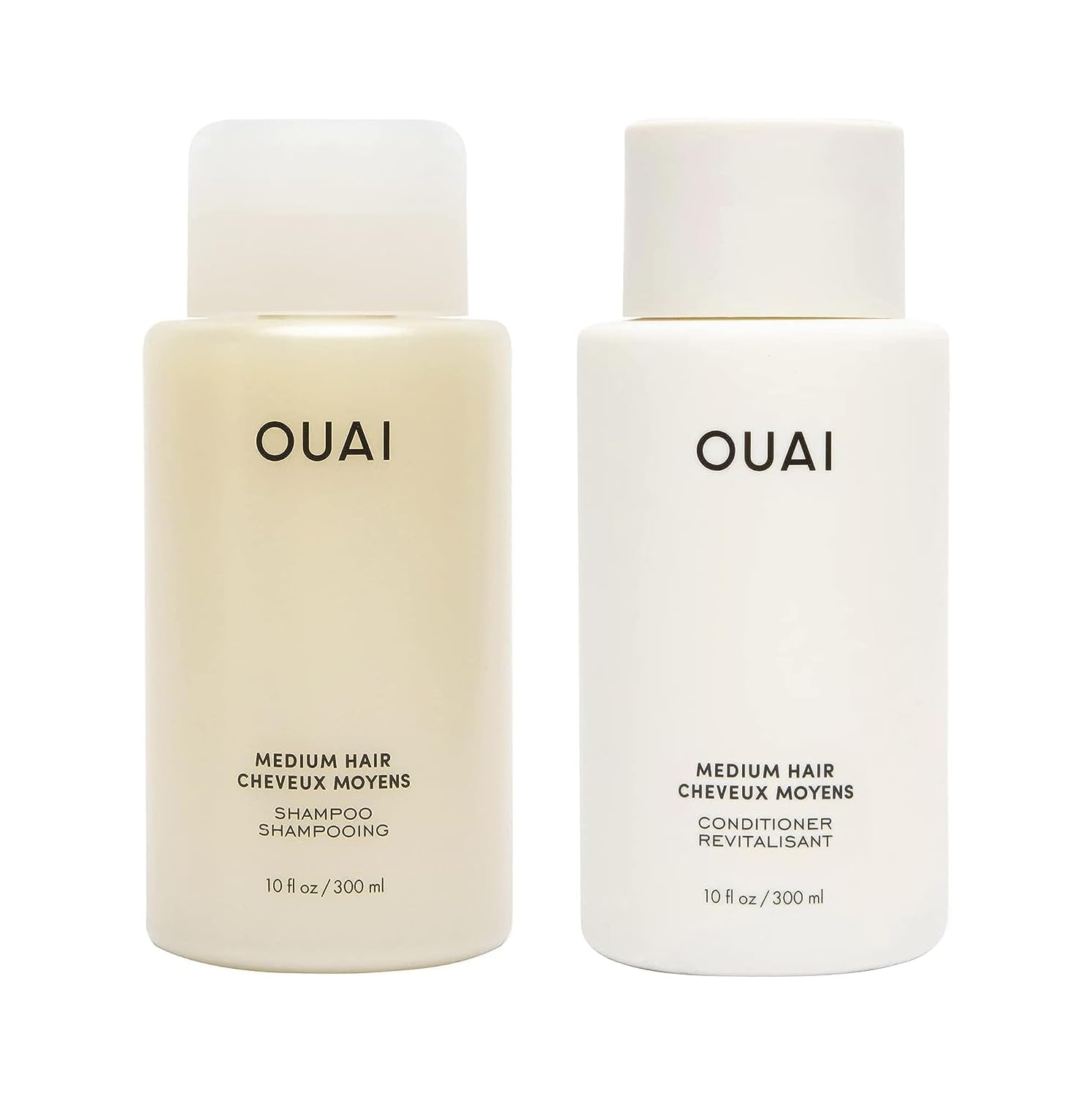 OUAI Medium Shampoo + Conditioner Set - Nourishing Hair Care Duo | 300ml Each