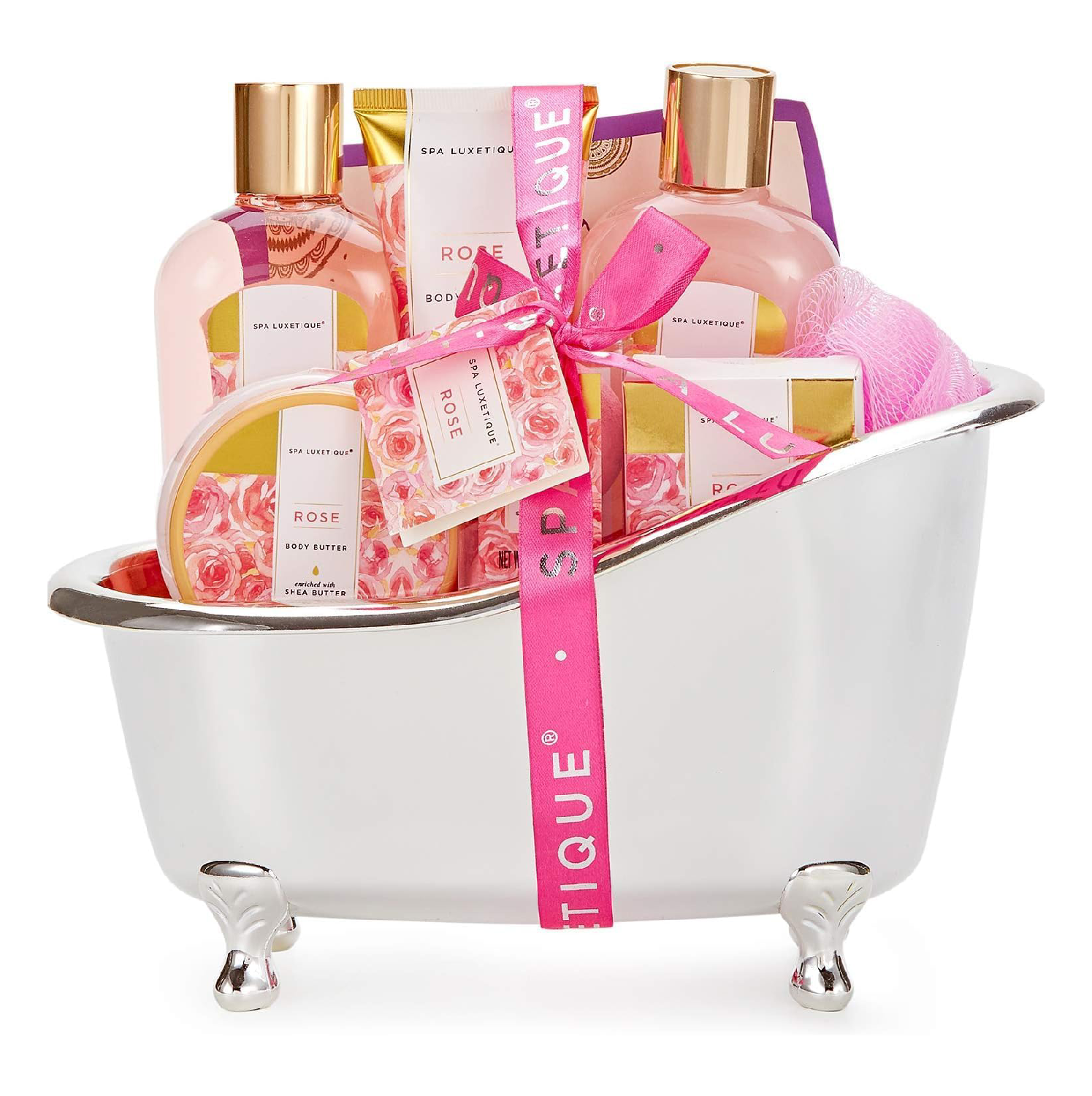 Spa Luxetique Spa Gift Set, 8pcs Rose Bath Gift Set